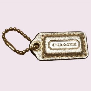 COACH Light Gold Metallic Leather Fob/Hangtag